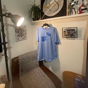 QUEER LGBTQ Gay Lesbian Transgender Chaos Tattoo Doberman Dog Large Blue Shirt